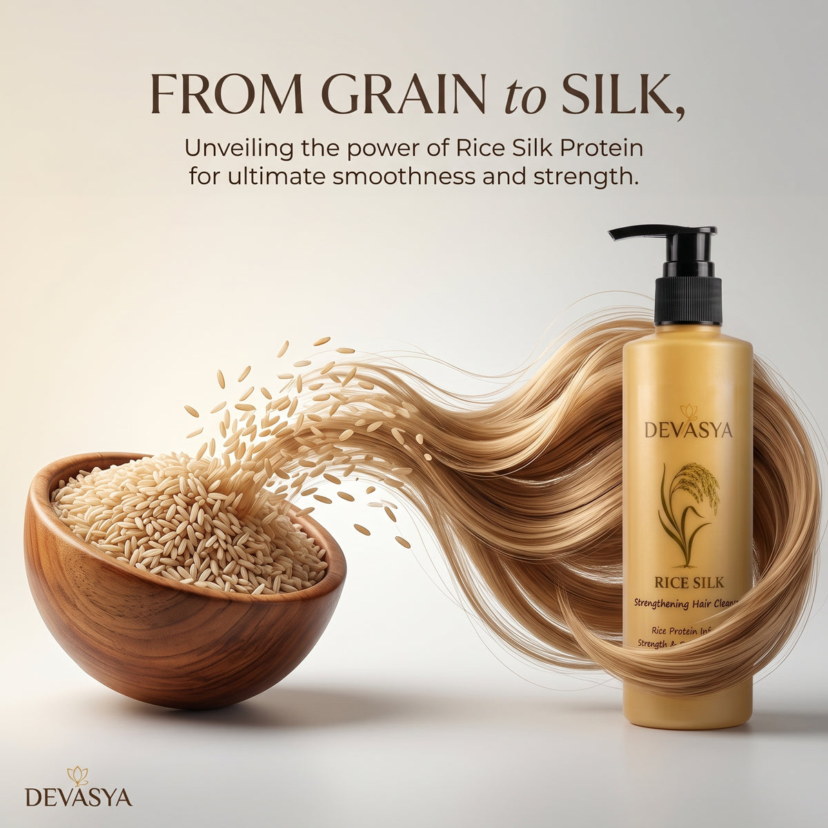 Devasya Rice Silk Strengthening Hair Cleanser – Rice Protein Infused for Strong & Smooth Hair (250ml) ✨🌿