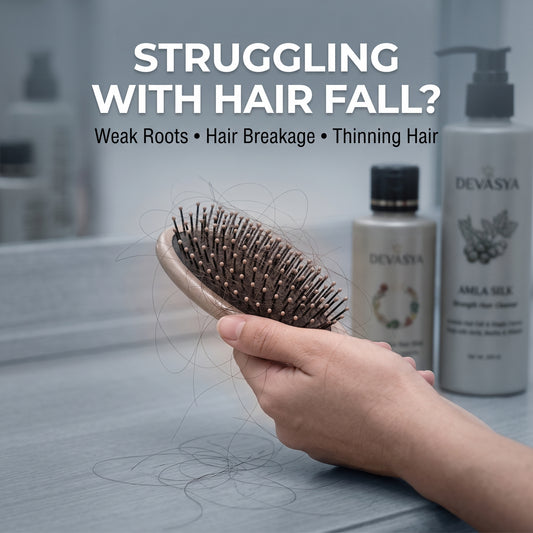 Devasya Ayurvedic Hair Fall Control Combo – Amla Silk Cleanser, Panchgavya Elixir Oil & Rosemary Mist for Stronger Roots & Healthy Growth