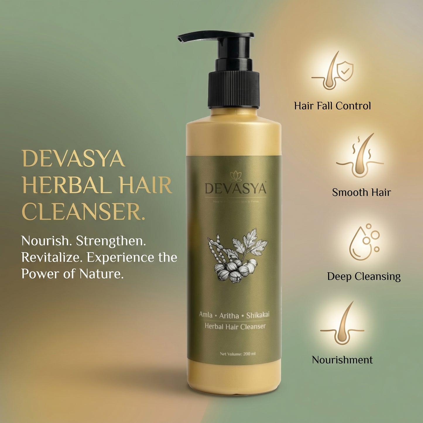 Devasya Handmade Hair Cleanser | 100% Chemical-Free Ayurvedic Ritual (250ml) ✨🌿