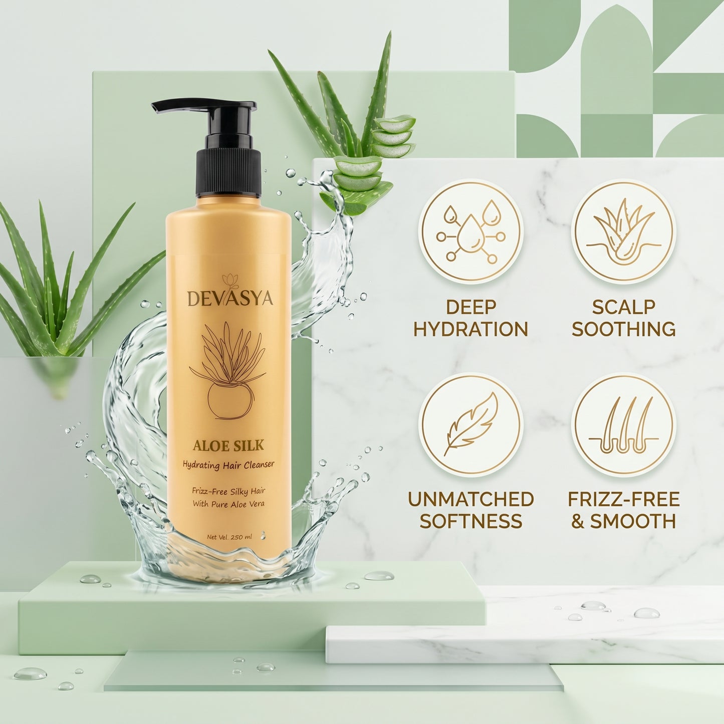 Devasya Aloe Silk Hydrating Hair Cleanser – Frizz-Free Silky Hair with Pure Aloe Vera (250ml) ✨🌿