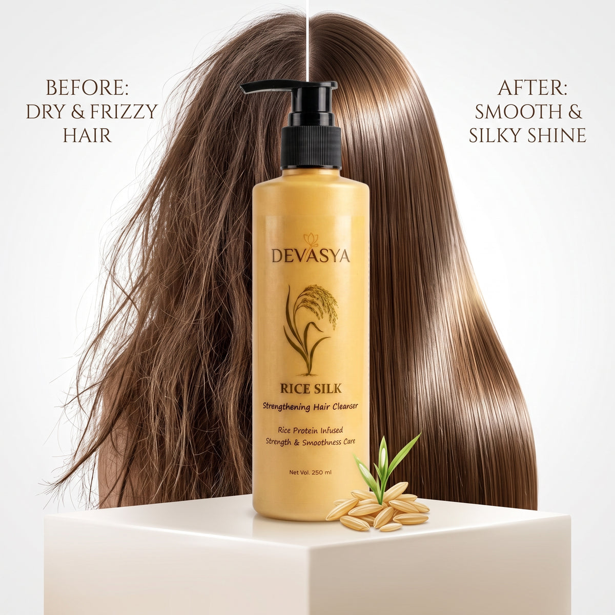 Devasya Rice Silk Strengthening Hair Cleanser – Rice Protein Infused for Strong & Smooth Hair (250ml) ✨🌿