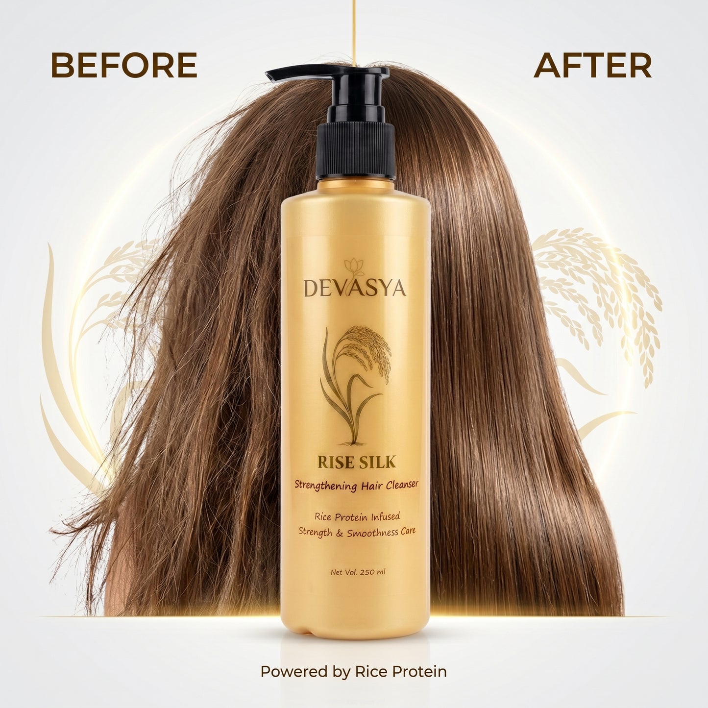 Devasya Rice Silk Strengthening Hair Cleanser – Rice Protein Infused for Strong & Smooth Hair (250ml) ✨🌿