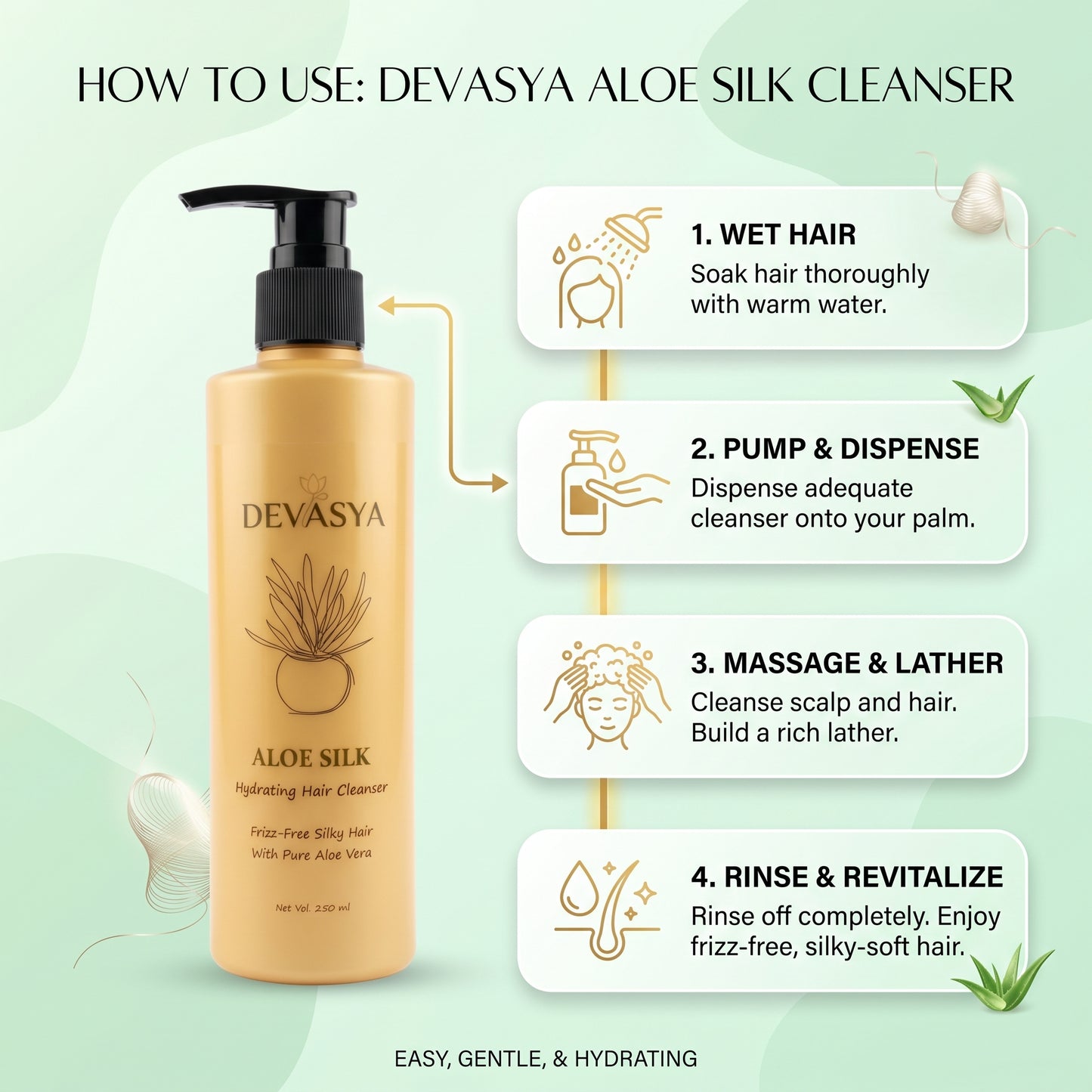 Devasya Aloe Silk Hydrating Hair Cleanser – Frizz-Free Silky Hair with Pure Aloe Vera (250ml) ✨🌿