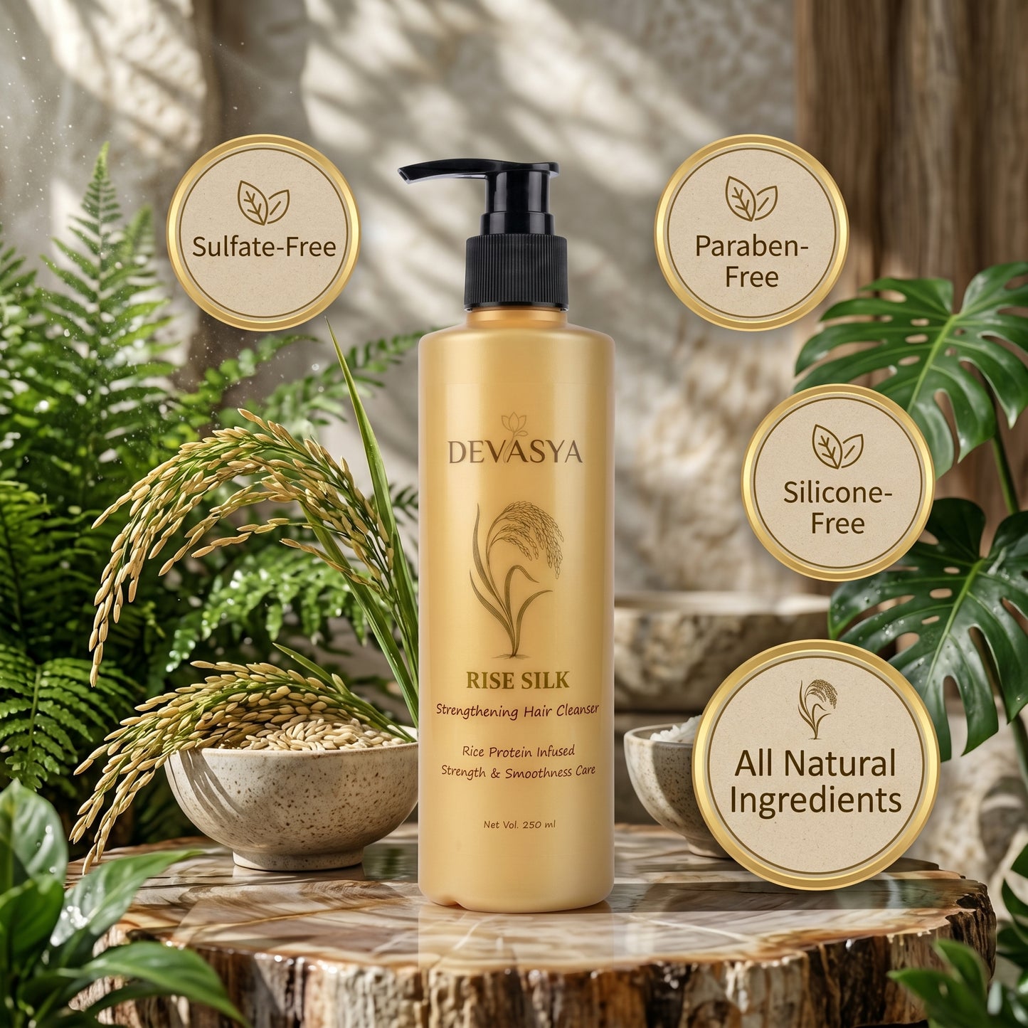 Devasya Rice Silk Strengthening Hair Cleanser – Rice Protein Infused for Strong & Smooth Hair (250ml) ✨🌿