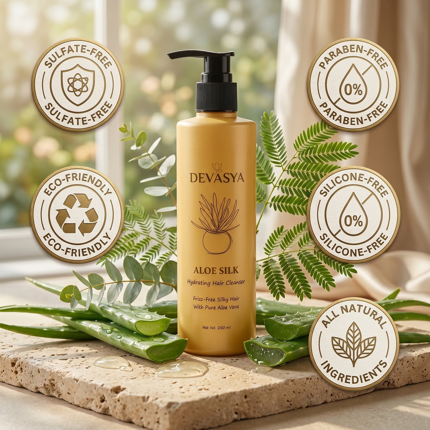 Devasya Aloe Silk Hydrating Hair Cleanser – Frizz-Free Silky Hair with Pure Aloe Vera (250ml) ✨🌿