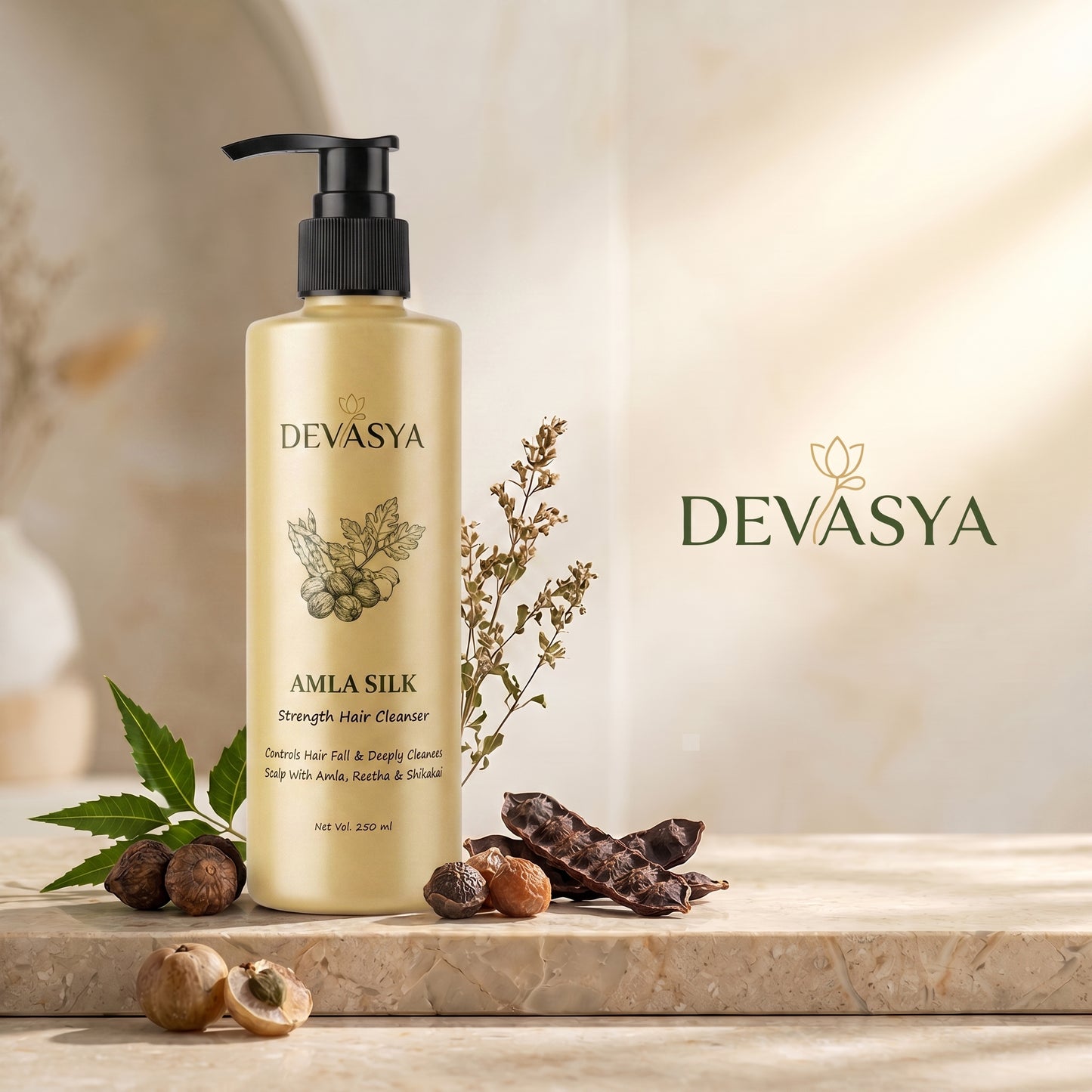 Devasya Amla Silk Strength Hair Cleanser – Controls Hair Fall & Deep Cleansing with Amla, Reetha & Shikakai (250 ml) ✨🌿