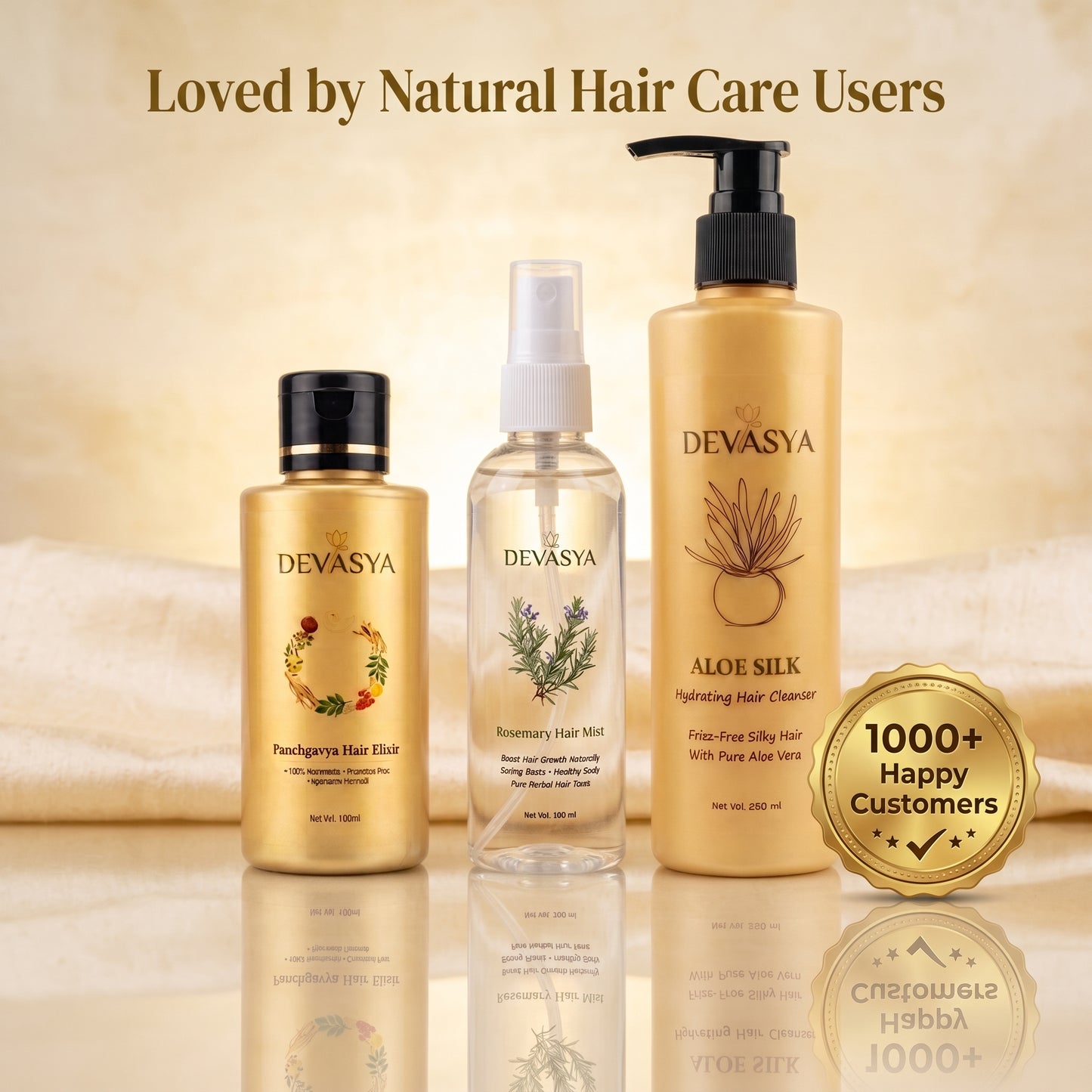 Devasya Ayurvedic Dandruff Control Combo – Aloe Silk Cleanser, Panchgavya Elixir Oil & Rosemary Hair Mist for Clean, Flake-Free & Healthy Scalp