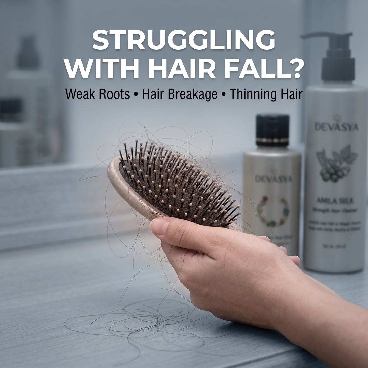Devasya Ayurvedic Hair Fall Control Combo – Amla Silk Cleanser, Panchgavya Elixir Oil & Rosemary Mist for Stronger Roots & Healthy Growth